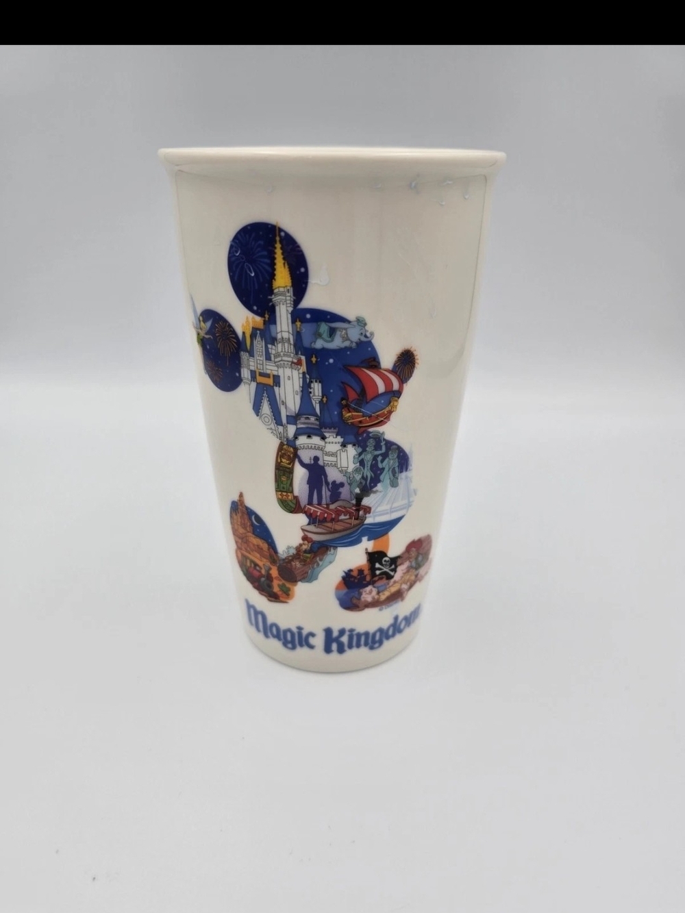 Starbucks Magic Kingdom Ceramic Travel Cup - White & Blue